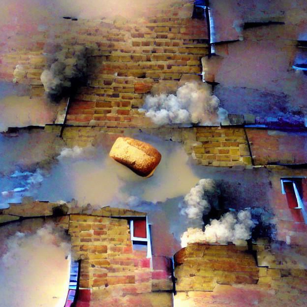 Surreal Bread Roll Sky Soaking in Milk