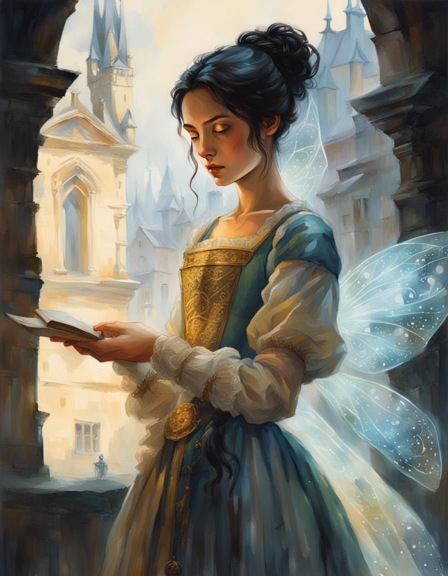 Ethereal Prague Fairy in a Fantastical Painting