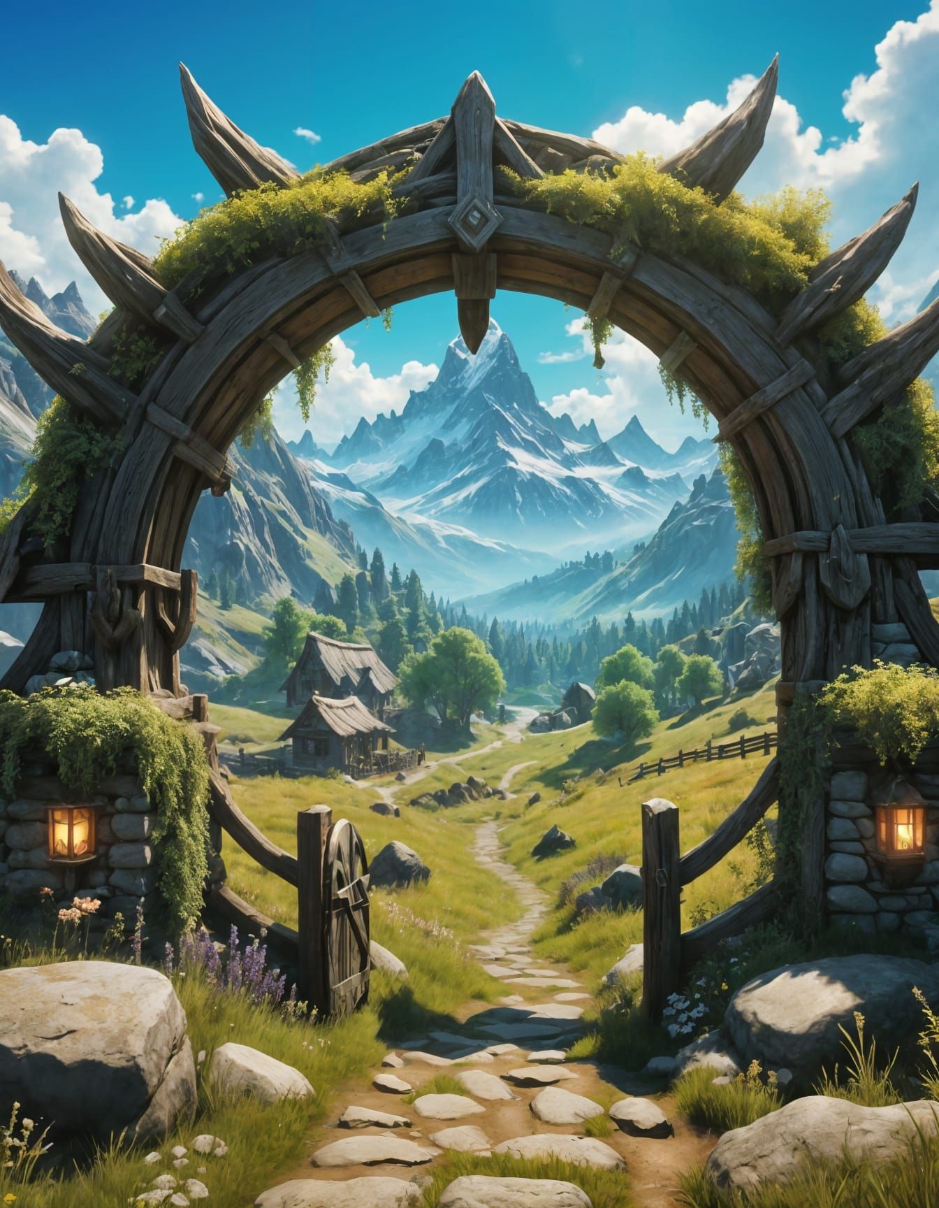 Idyllic Fantasy Landscape with Magic