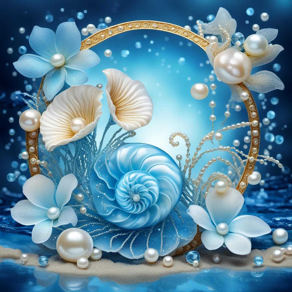 Luminescent Pearl Fantasy Flower Sculpture