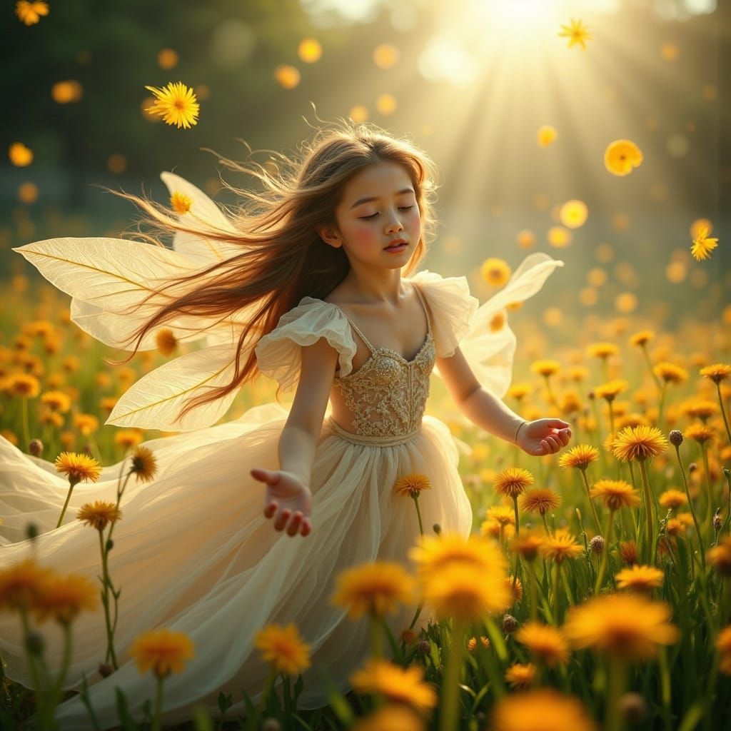 Fairy in a Whimsical Floral Wonderland