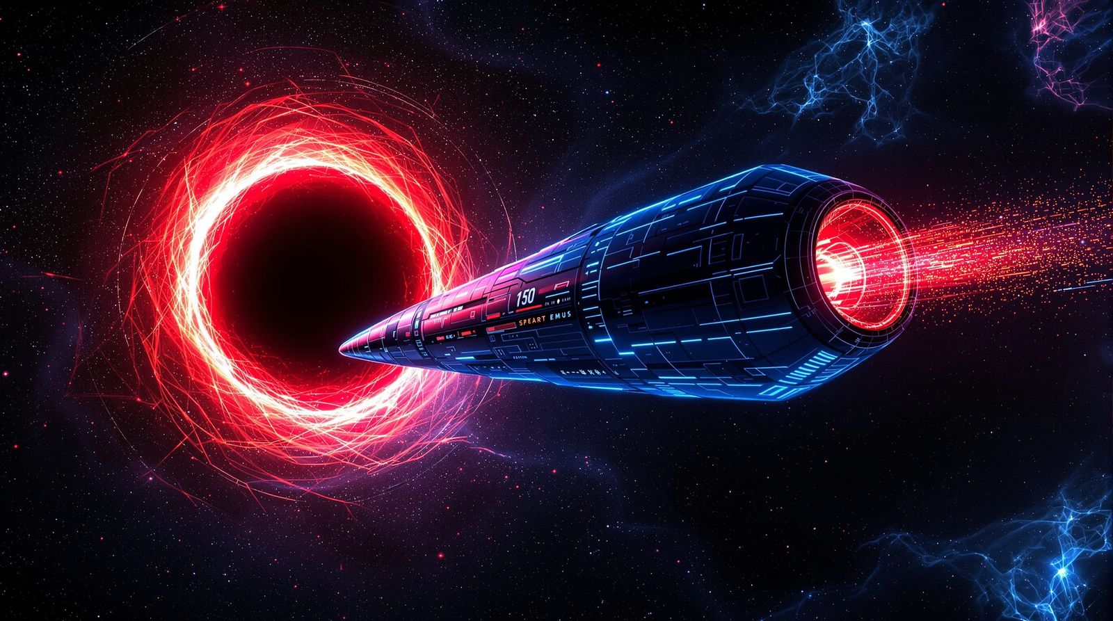 Interstellar Starship Approaches Black Hole Sun