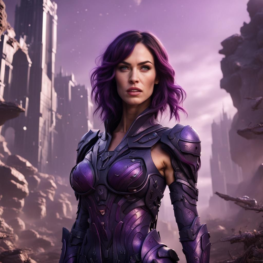 Purple Fantasy Woman: Detailed Matte Painting