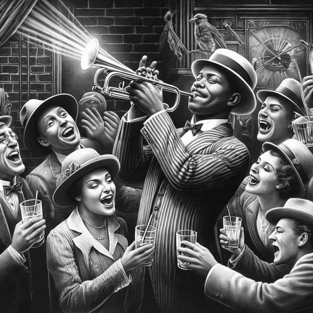1920s Speakeasy Scene with Jazz Musician