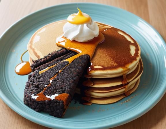 Pancakes with Fruit in Still Life Style