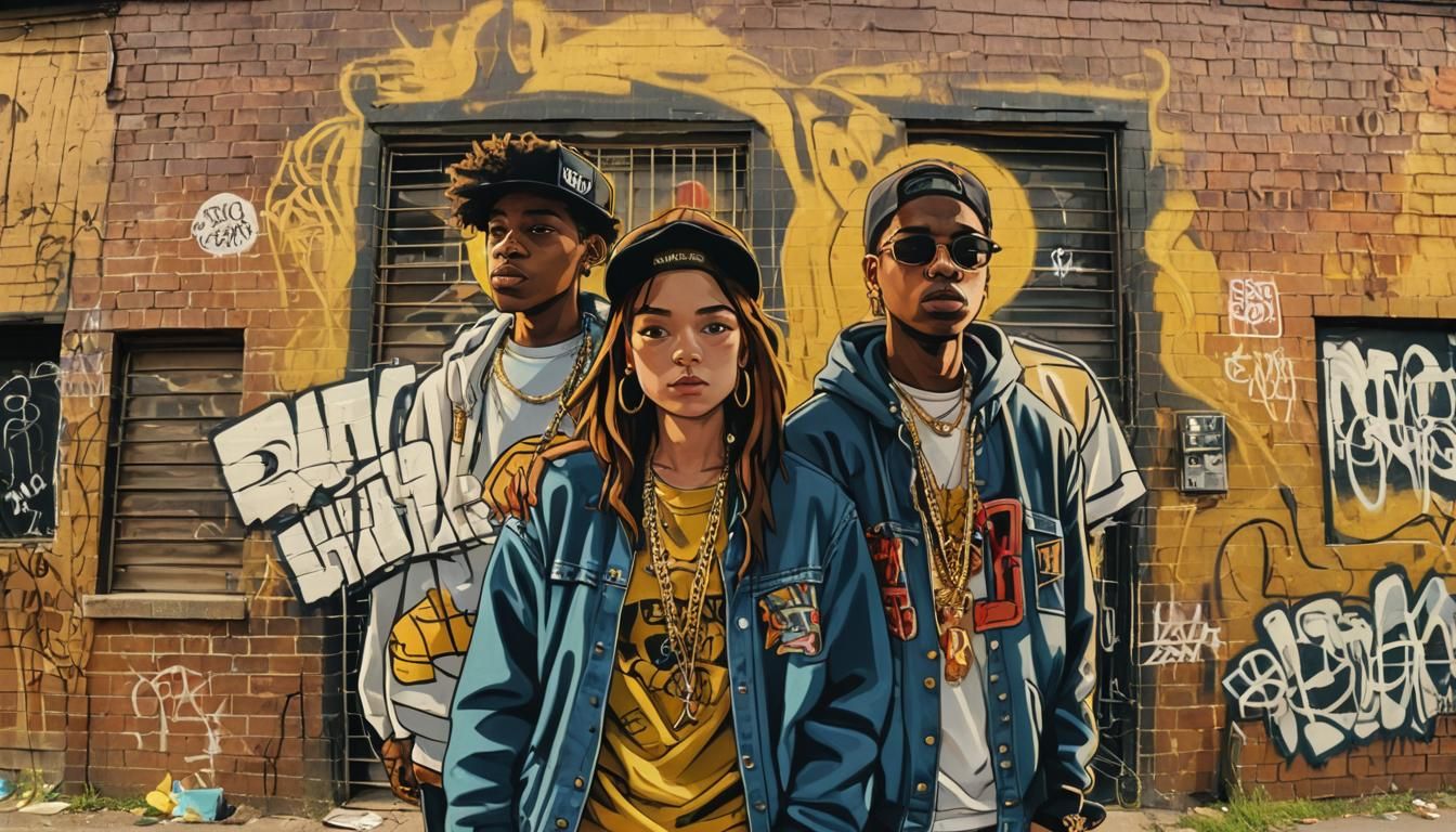 James and Lily Potter as Gangsta Rappers in Graffiti Art