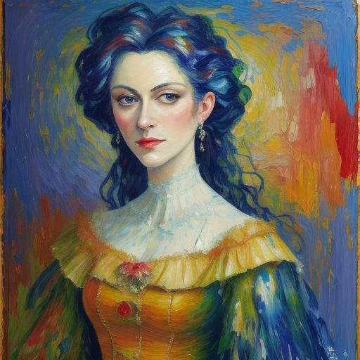 Colorful Expressionist Painting with Textured Paint Layers