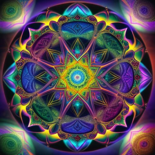 Fractal Mandala: A Hyperrealistic Spiral Creation