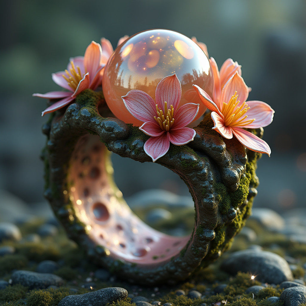 Fairy Utopia Resin Ring in 3D Style