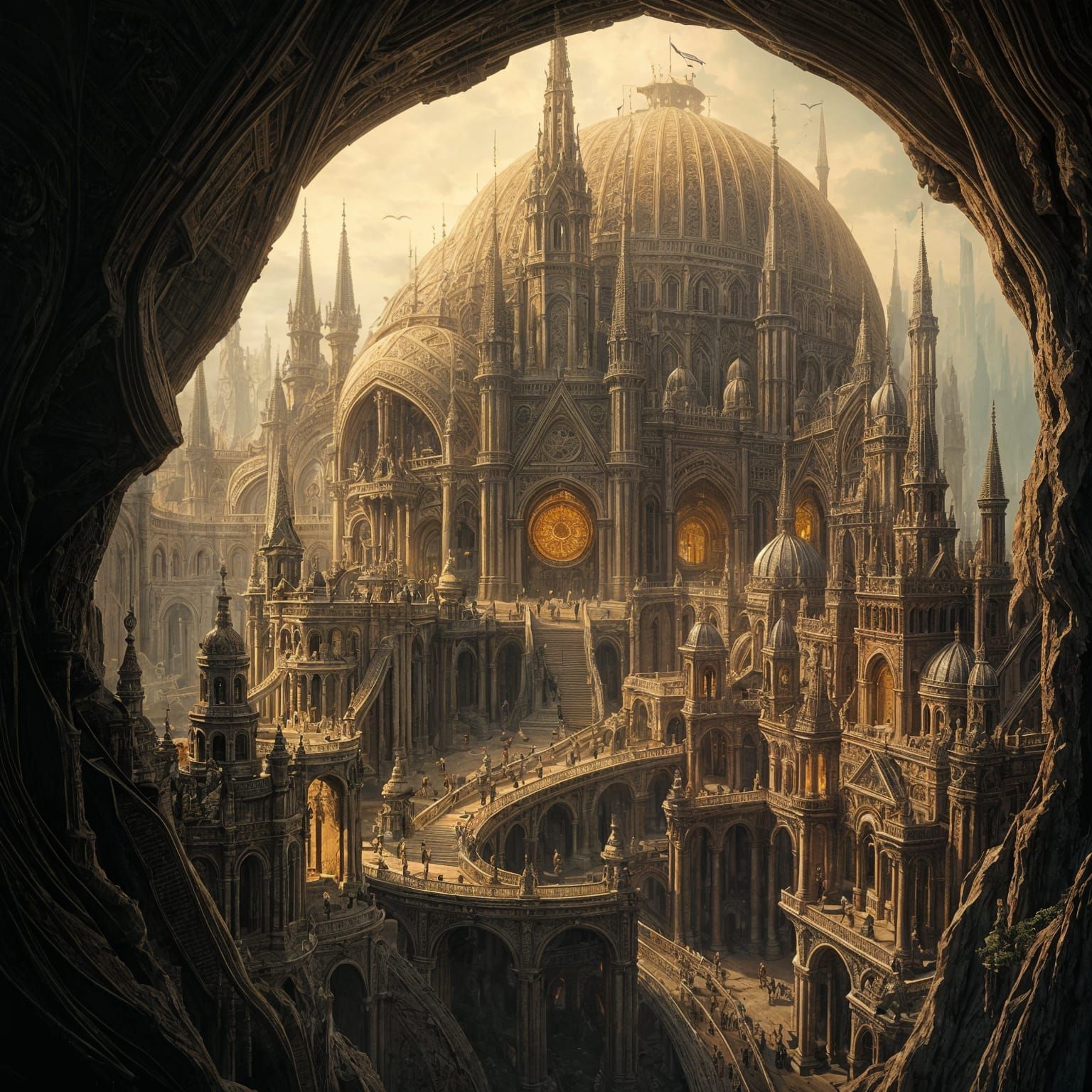 Ethereal Metropolis Within an Ancient Skull