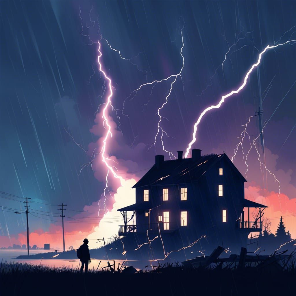 Tornado's Wrath: Minimalist Vector Art Storm