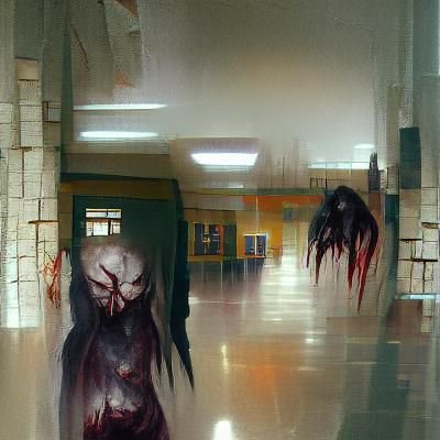 Sinister School in Dark Oil Painting Style