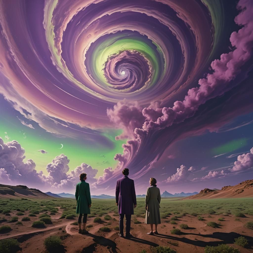 Surreal Vortex Landscape in Vibrant Digital Art
