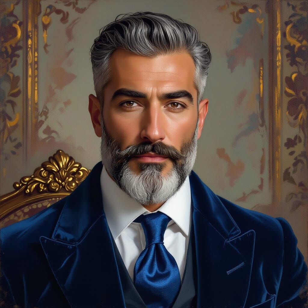 Elegant Portrait of a Turkish Man in Impressionist Style