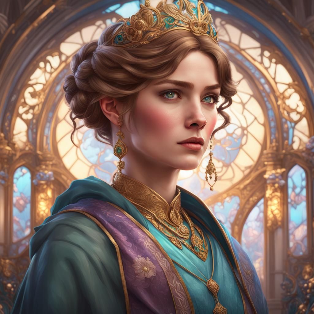Princess Anastasia Portrait in Hyperdetailed Style
