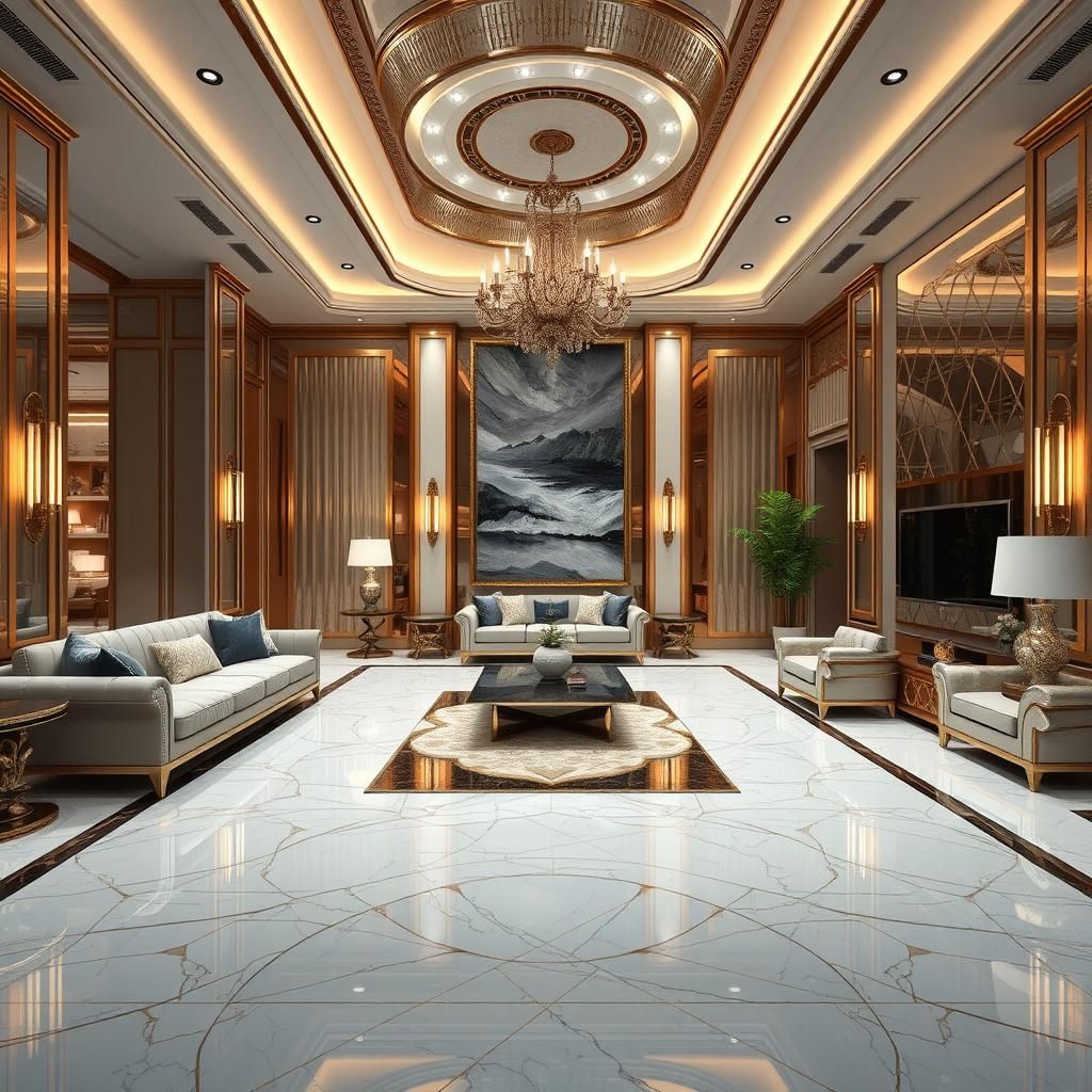 Art deco designed hotel lobby