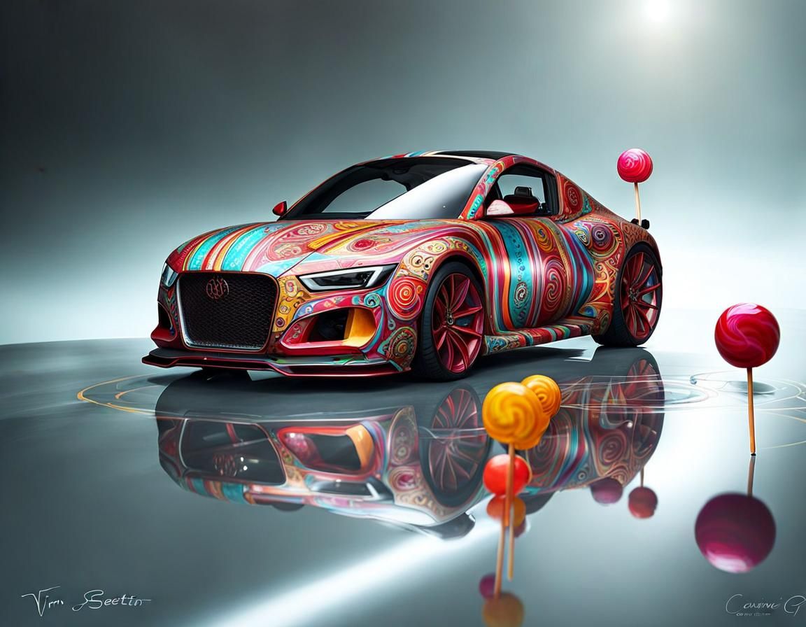 Mobile Candy Shop Offers Lollipop: Vibrant Digital Art