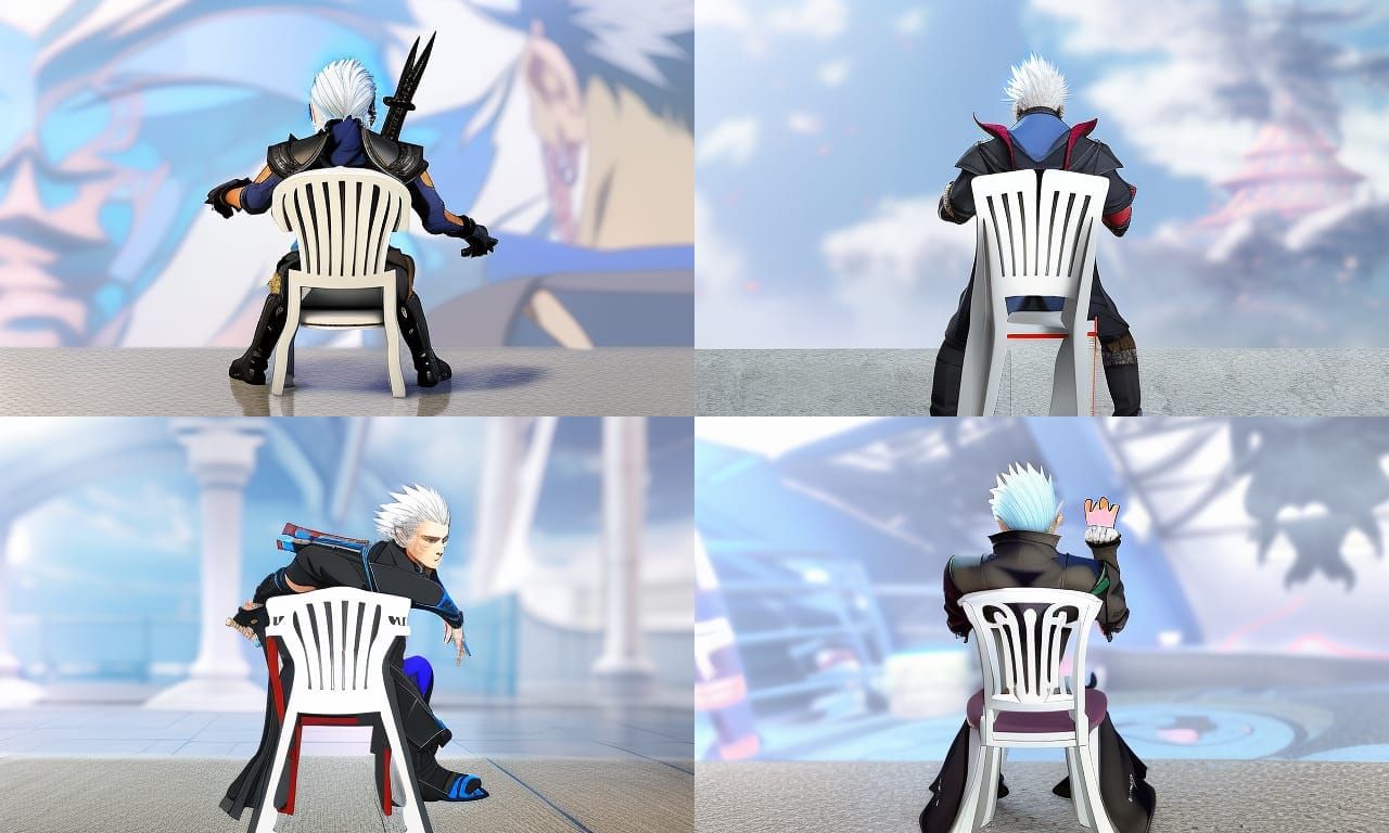 Anime Vergil on Plastic Chair