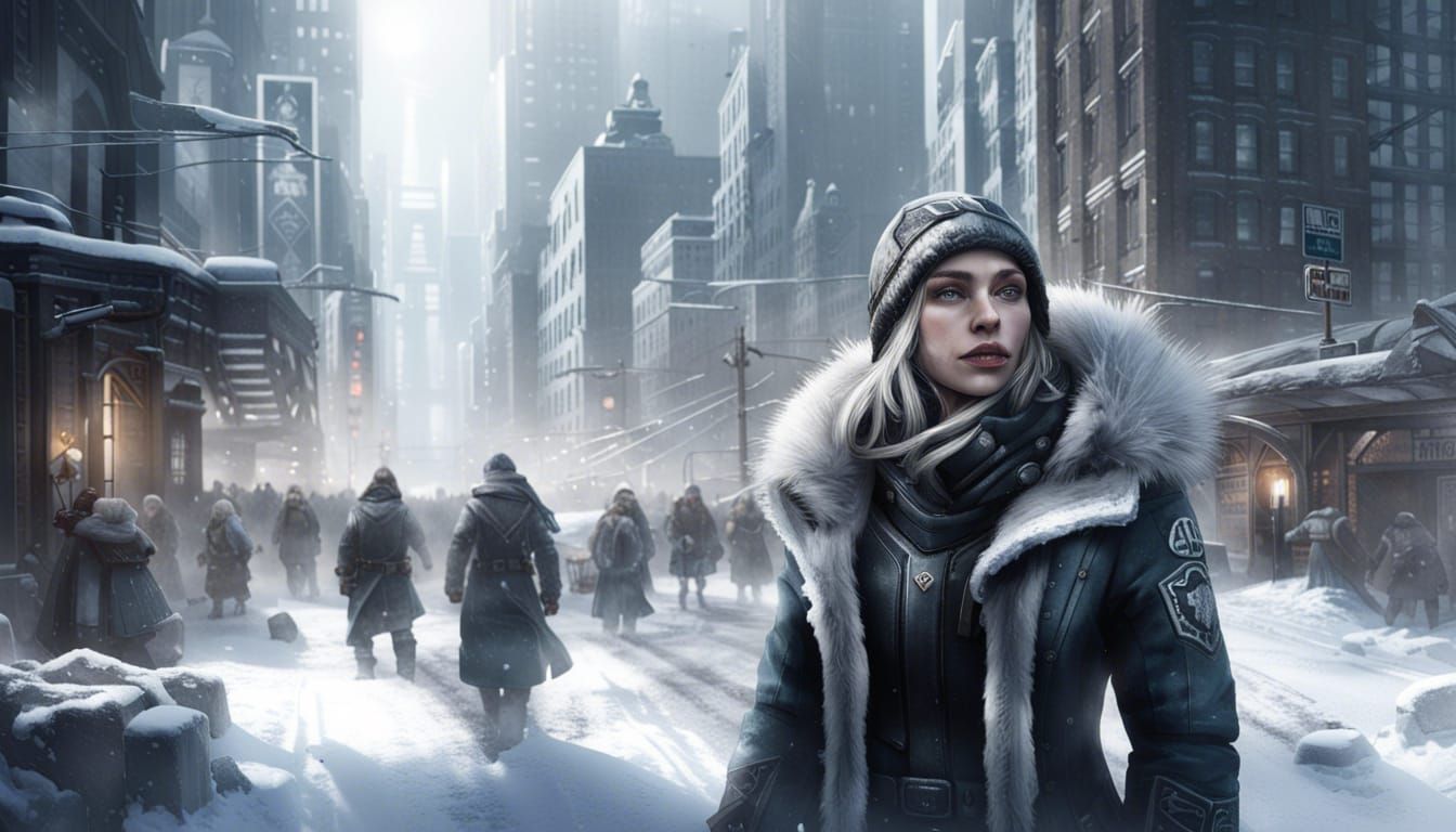 Frozen Post-Apocalyptic New York City in Winter