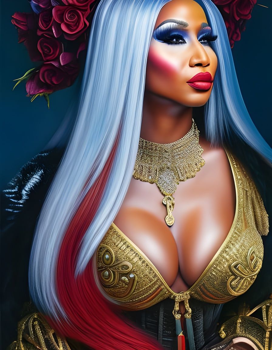 Nicki Minaj with rose crown
