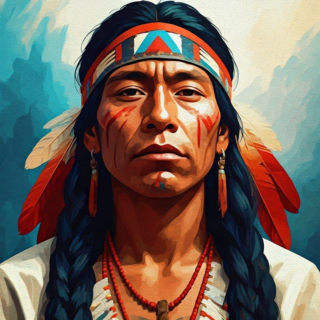 Indigenous Peoples Day Gouache Impressionist Masterpiece