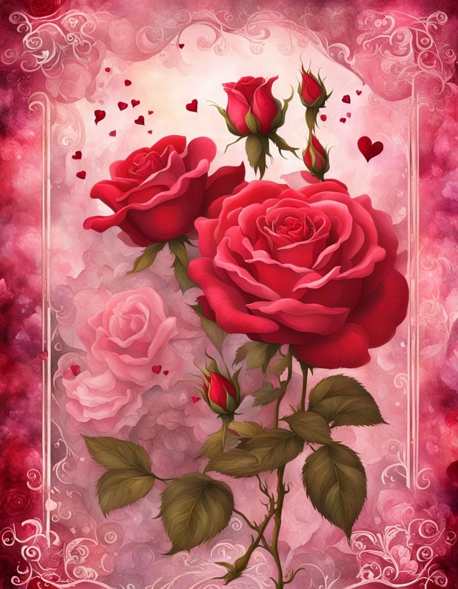 Romantic Fantasy Book Cover with Roses