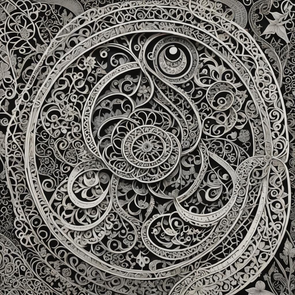 Intricate Zentangle Art Inspired by Arabic and Nordic Patter...