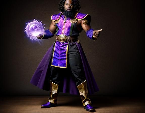 Powerful Wizard Casting Magic in D&D Style