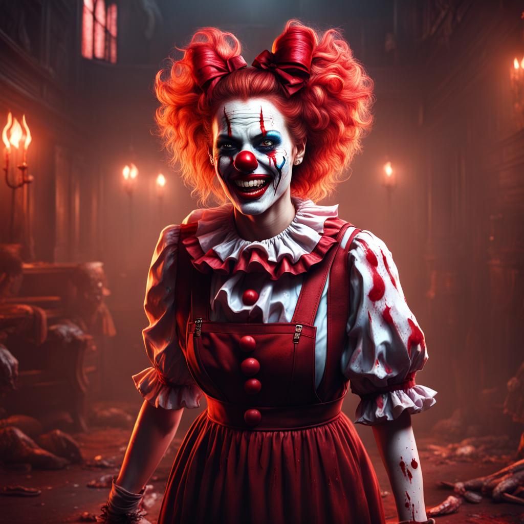 Psycho Clown Serial Killer: Bloody Fantasy Art