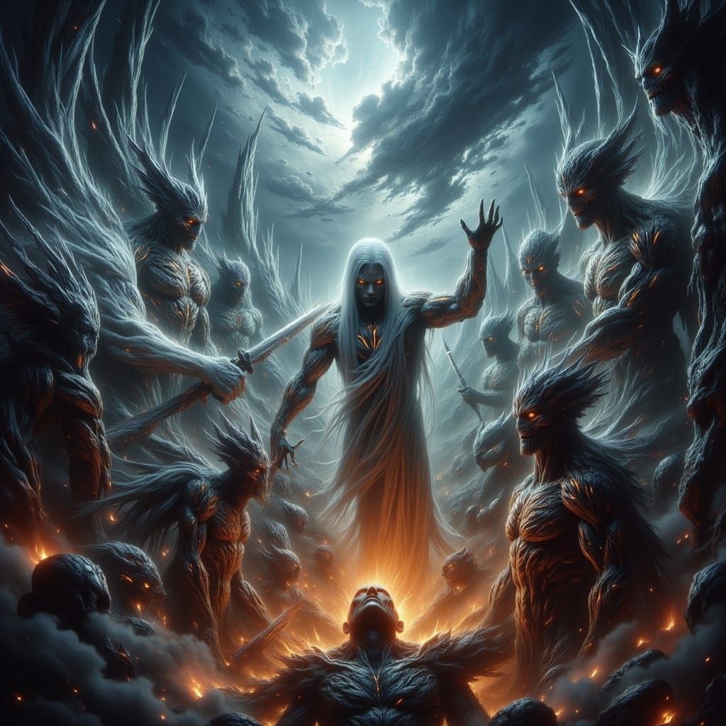 Angels and Demons in Dark Gothic Style