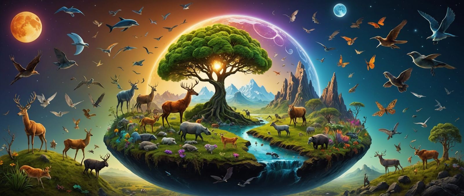 Earth's Cycle of Life in Hyperdetailed Rendering