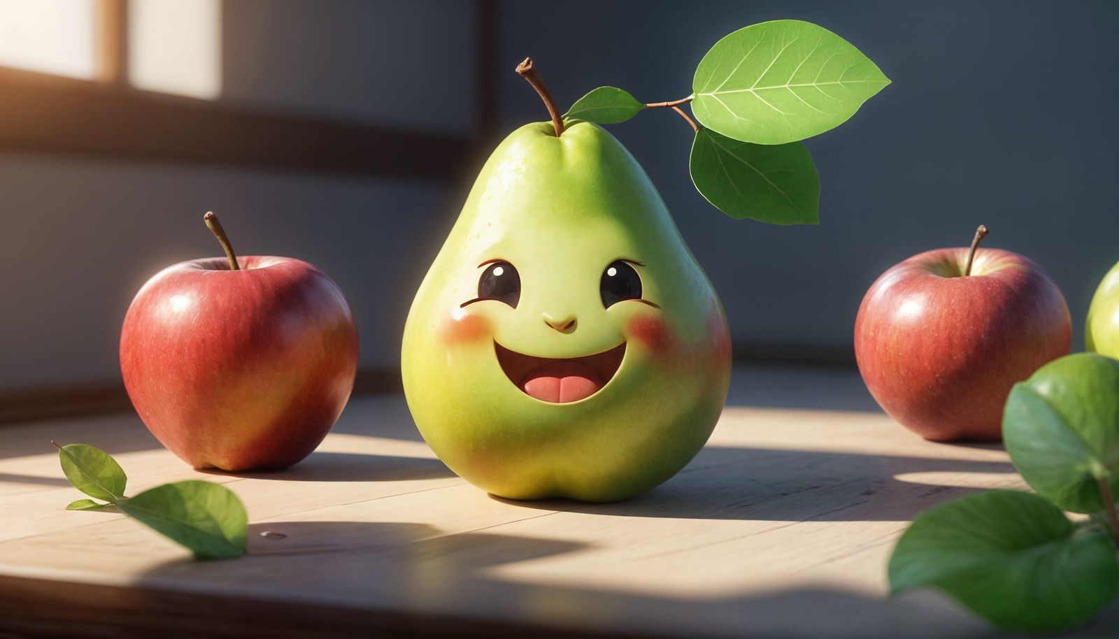 Amusing Pear Concept Art in Anime Style