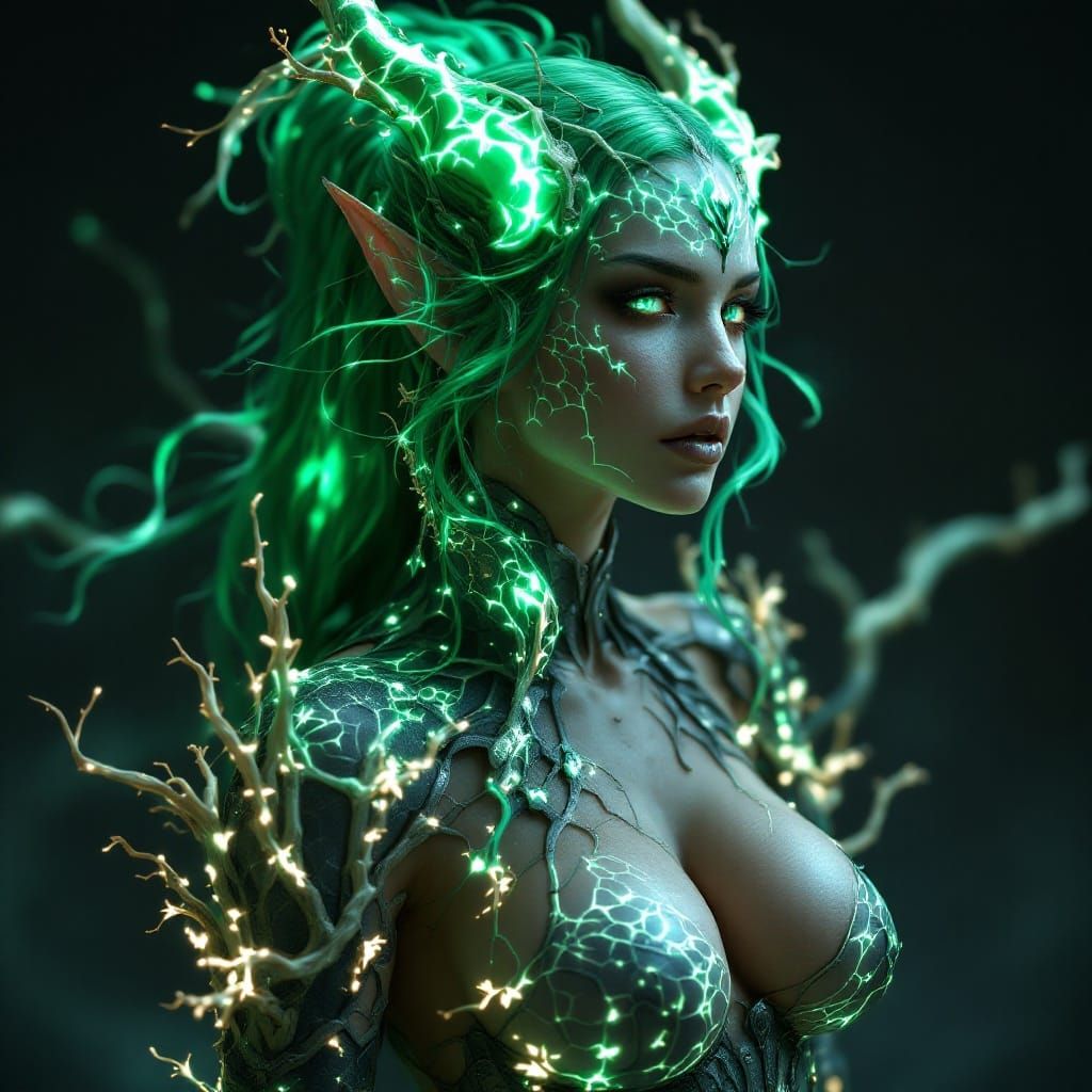 Ethereal Earth Demon in Azure Armor, Mystic Wood Limbs, and ...