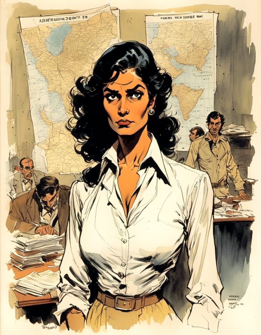 MI6 Agent Portrait in Comic Book Style