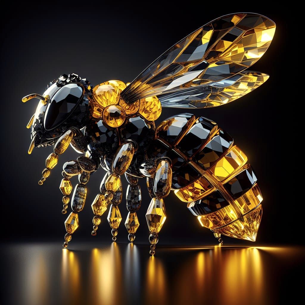 Crystal Bee in Photorealistic 3D CGI