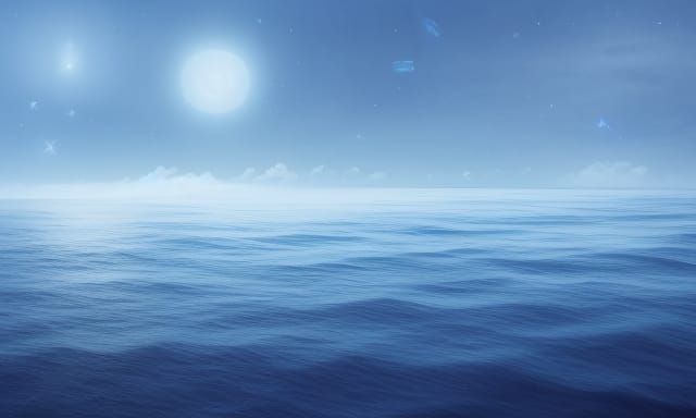 Starry Ocean Night: Ultra Realistic Digital Painting