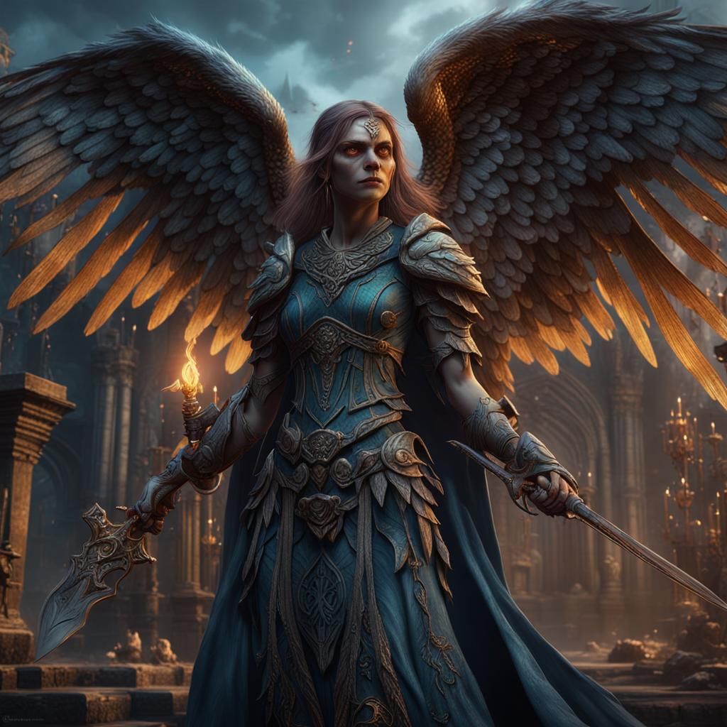 Fantasy Angel Necromancer Concept Art