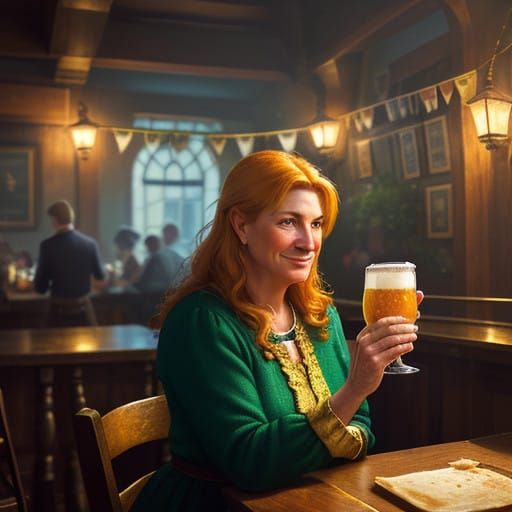 Warm Tavern Scene in Impressionist Style