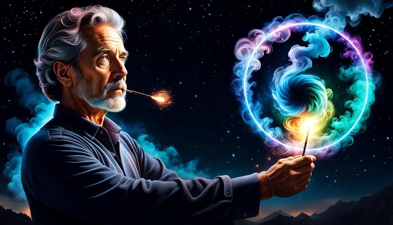 Magical Wizard Portrait with Glowing Eyes