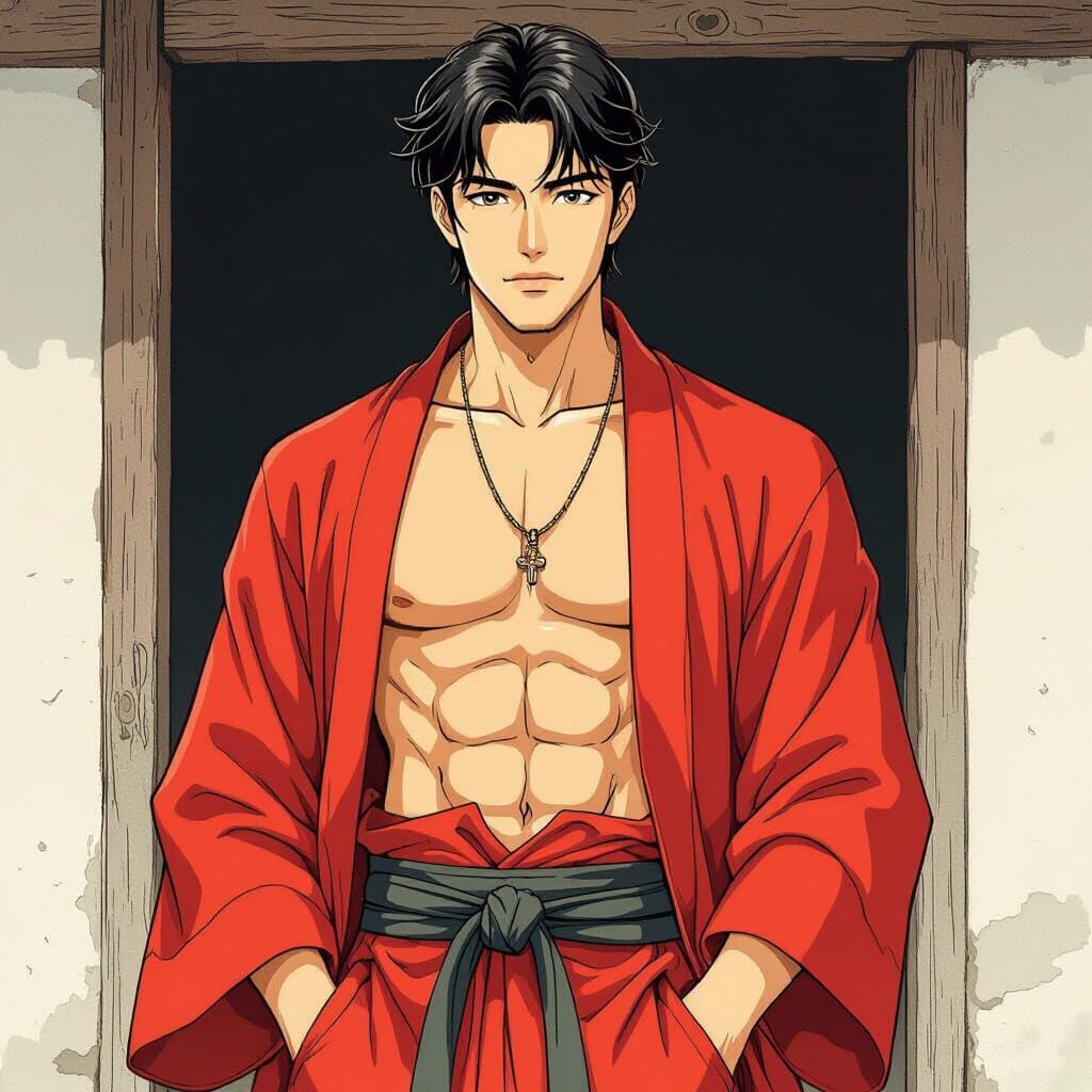 Man in Expressive Lines Style