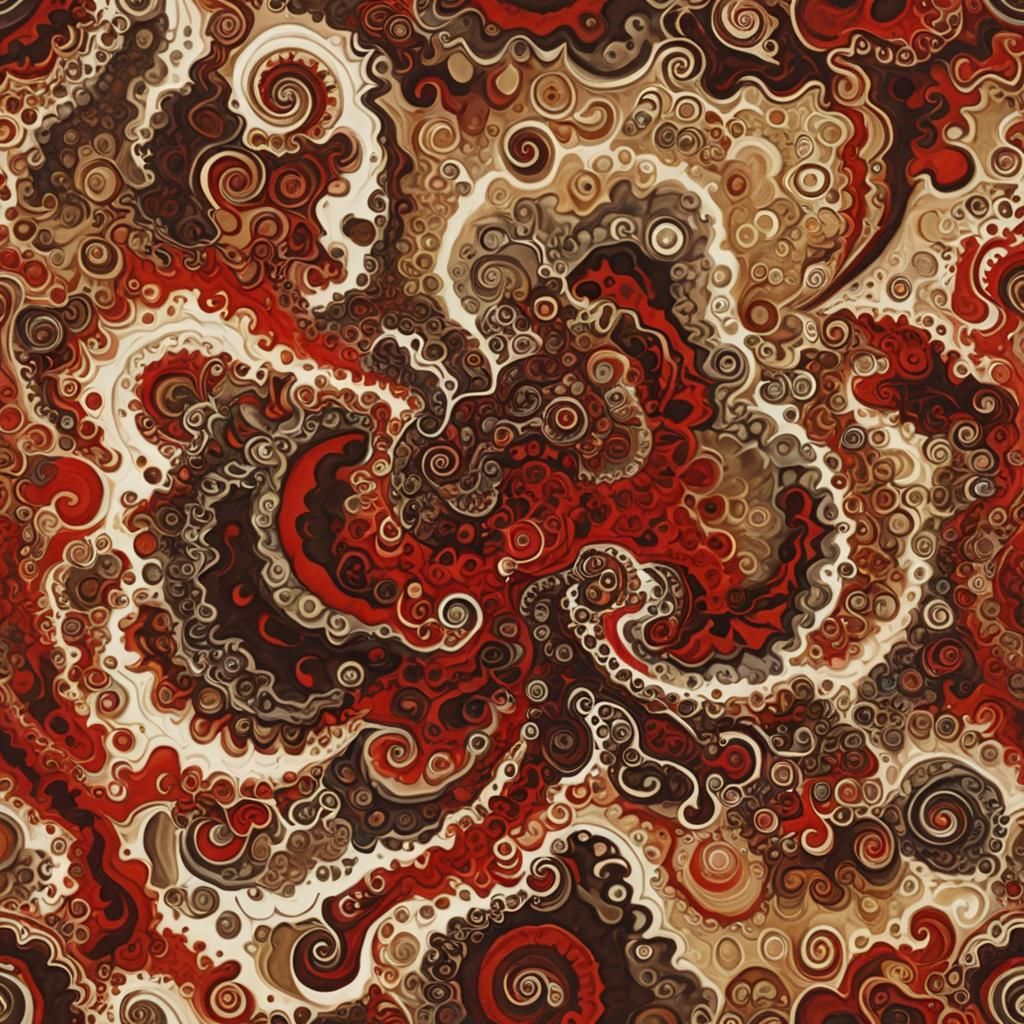 Surreal Fractal Whorls in Tie-Dye Style