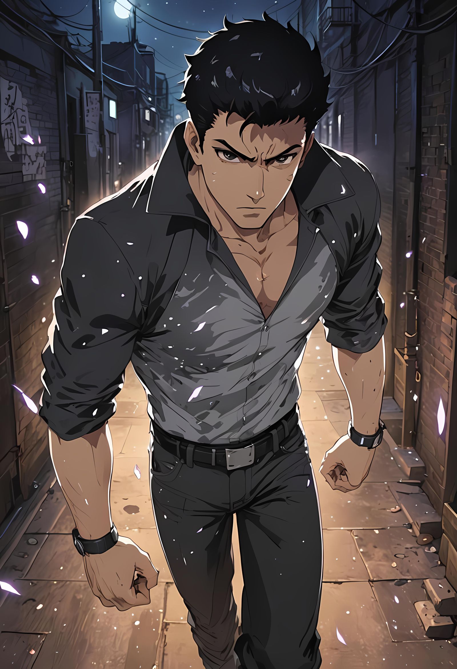 Hispanic Vigilante with Prismatic Energy, Cel-Shaded Anime