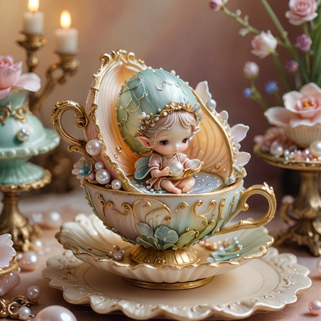 Miniature Fairy Tale Scene in Watercolor Style