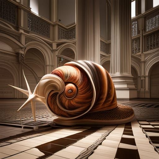Hyperdetailed Snail with Volumetric Lighting in Photorealism