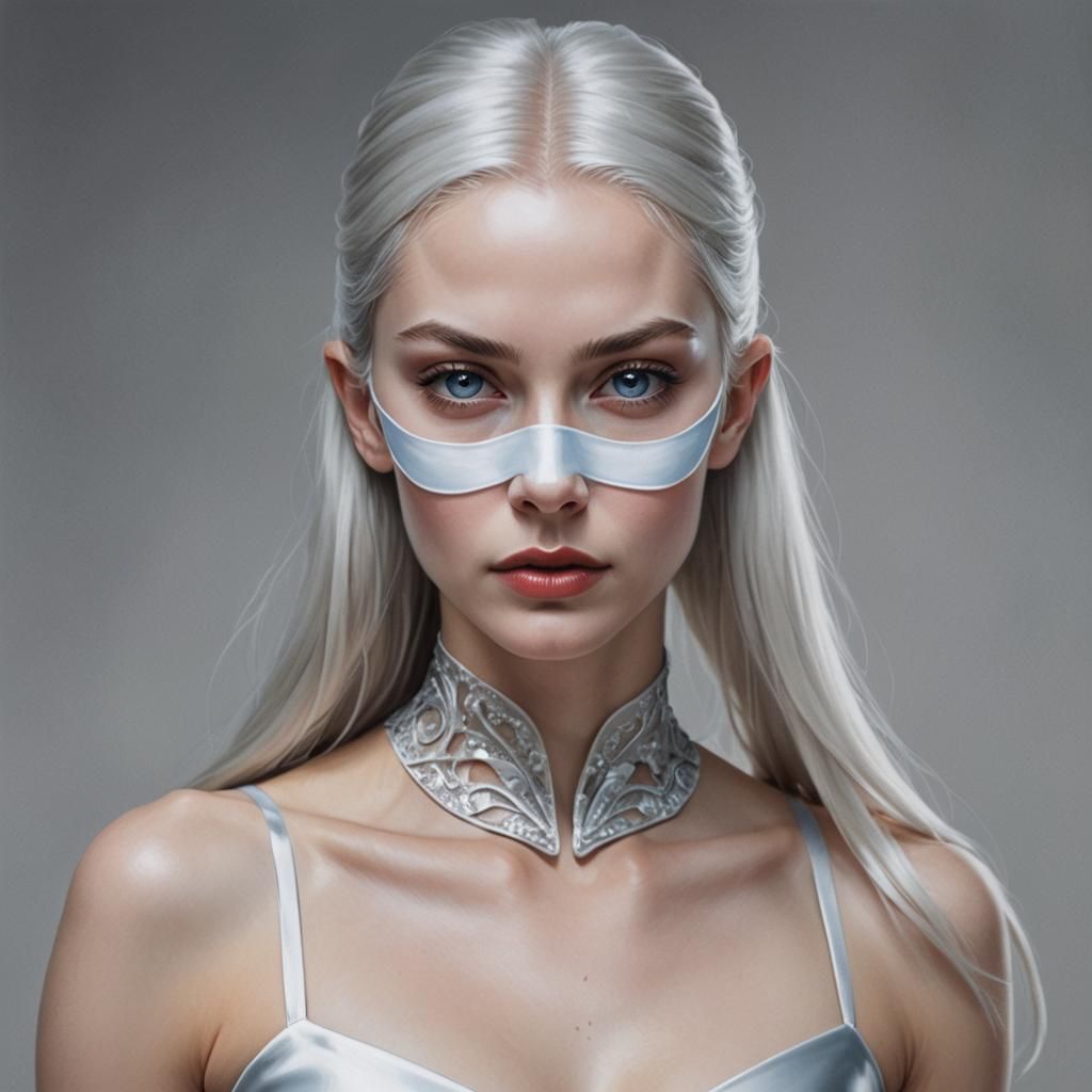 Ballerina Superhero: Hyperrealistic Portrait in White