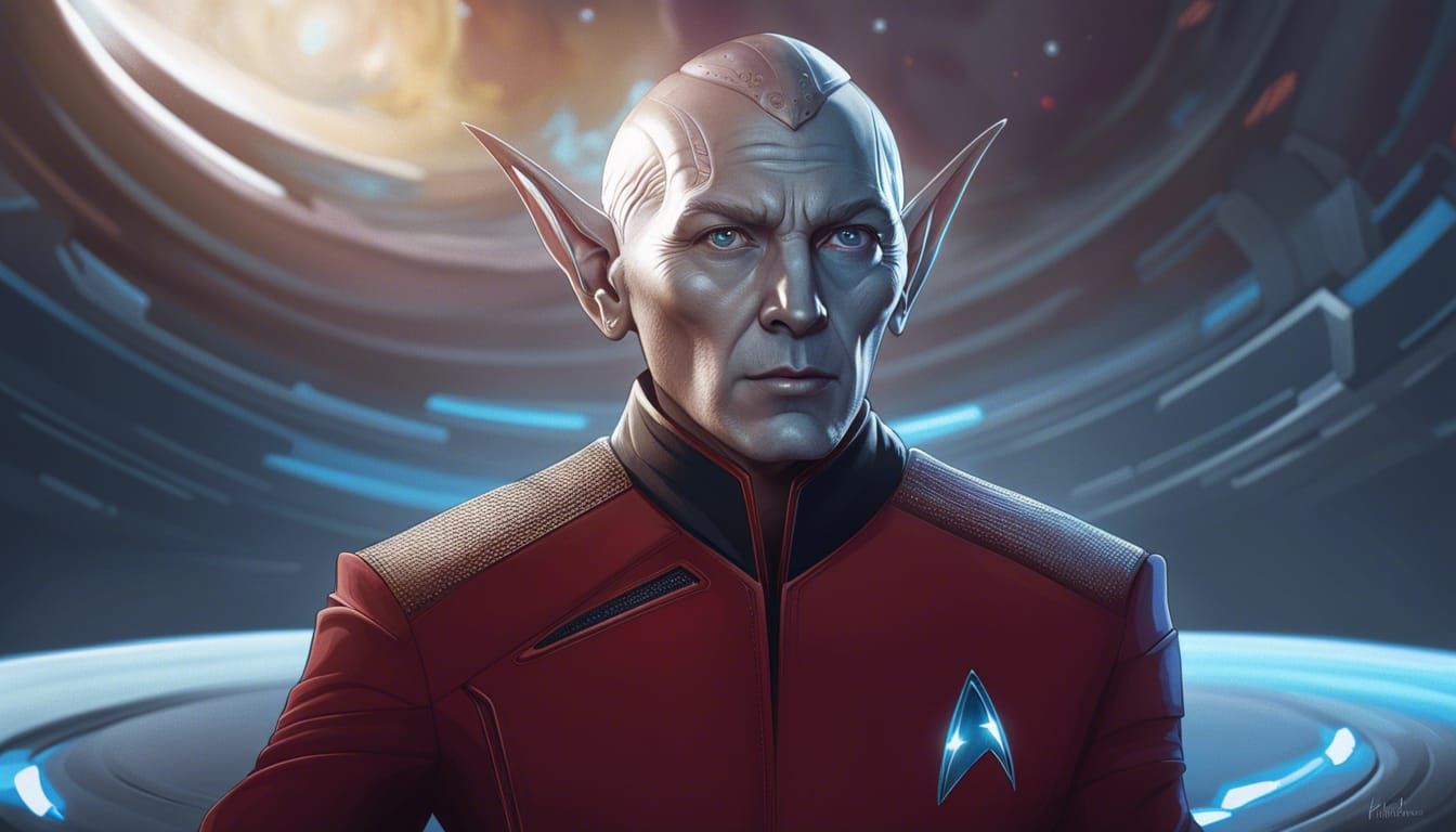 Blue Alien Star Trek Captain Portrait