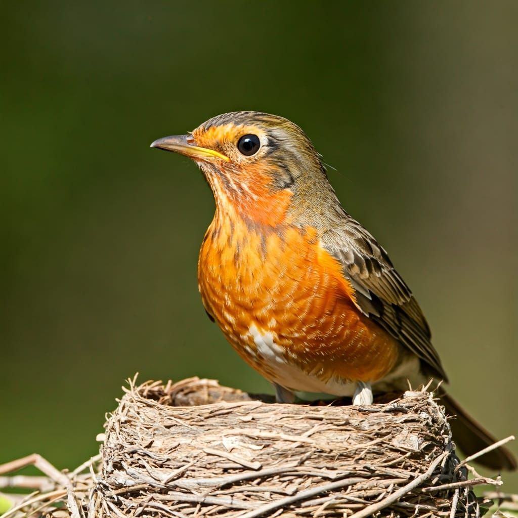 Proud Robin Guarding its Nest