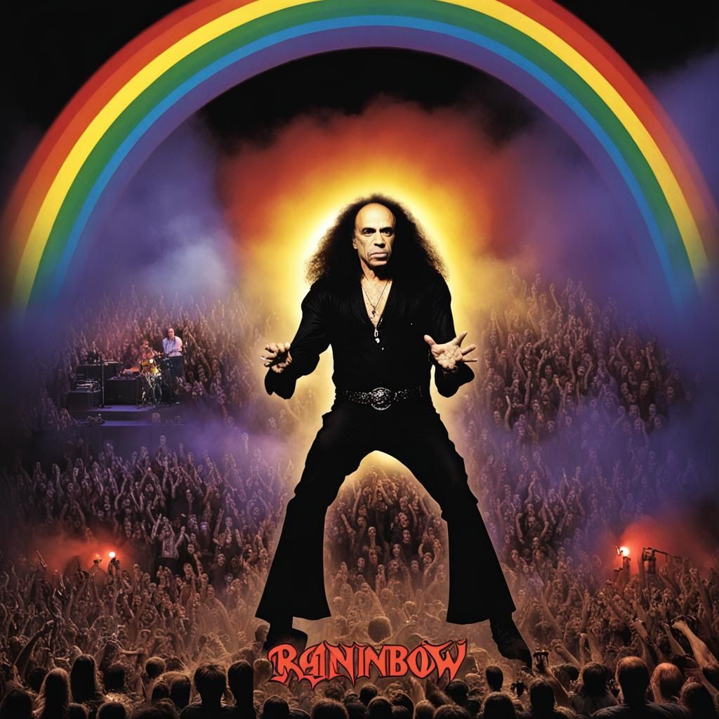 Surreal Rainbow in the Dark Landscape