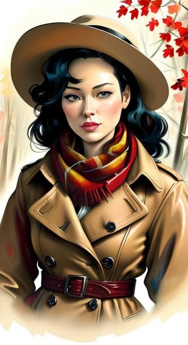 Vibrant Forest Lady in Pop Art Style