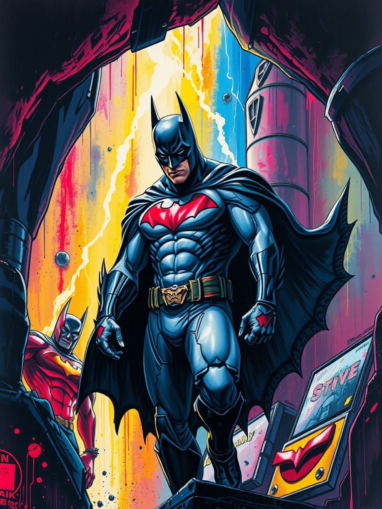 Batman in the Batcave: Cosmic Hyperrealism Art